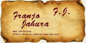 Franjo Jahura vizit kartica
